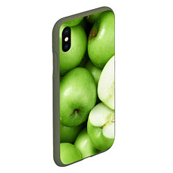 Чехол iPhone XS Max матовый Яблочная, цвет: 3D-темно-зеленый — фото 2