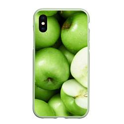 Чехол iPhone XS Max матовый Яблочная, цвет: 3D-салатовый