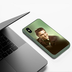 Чехол iPhone XS Max матовый Elvis Young, цвет: 3D-темно-зеленый — фото 2