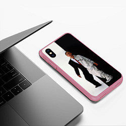 Чехол iPhone XS Max матовый Eminem: Black & White, цвет: 3D-малиновый — фото 2