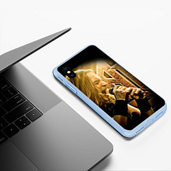 Чехол iPhone XS Max матовый Кипелов: Ария, цвет: 3D-голубой — фото 2