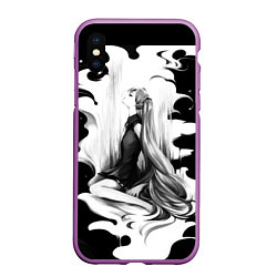 Чехол iPhone XS Max матовый Hatsune Miku, цвет: 3D-фиолетовый