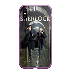 Чехол iPhone XS Max матовый Sherlock Break, цвет: 3D-фиолетовый
