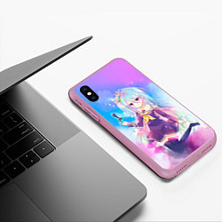 Чехол iPhone XS Max матовый No Game No Life, цвет: 3D-розовый — фото 2