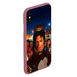 Чехол iPhone XS Max матовый Michael Jackson: Pop King, цвет: 3D-малиновый — фото 2