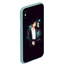 Чехол iPhone XS Max матовый Michael Jackson, цвет: 3D-мятный — фото 2