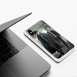 Чехол iPhone XS Max матовый Шерлок и Доктор, цвет: 3D-белый — фото 2