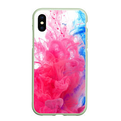 Чехол iPhone XS Max матовый Взрыв красок, цвет: 3D-салатовый