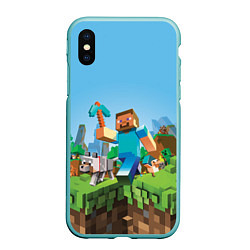 Чехол iPhone XS Max матовый Minecraft Summer, цвет: 3D-мятный