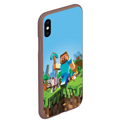 Чехол iPhone XS Max матовый Minecraft Summer, цвет: 3D-коричневый — фото 2