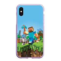 Чехол iPhone XS Max матовый Minecraft Summer, цвет: 3D-сиреневый