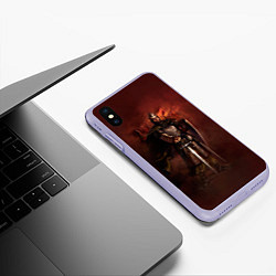 Чехол iPhone XS Max матовый Русский богатырь, цвет: 3D-светло-сиреневый — фото 2