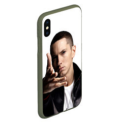 Чехол iPhone XS Max матовый Eminem, цвет: 3D-темно-зеленый — фото 2