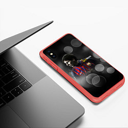 Чехол iPhone XS Max матовый Leo Messi, цвет: 3D-красный — фото 2