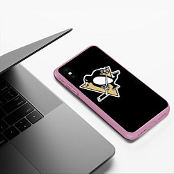 Чехол iPhone XS Max матовый Pittsburgh Penguins: Crosby, цвет: 3D-розовый — фото 2