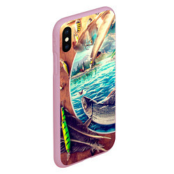 Чехол iPhone XS Max матовый Истинный рыболов, цвет: 3D-розовый — фото 2