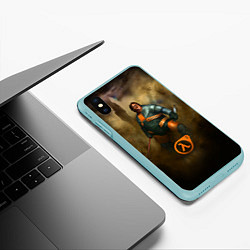 Чехол iPhone XS Max матовый HL3: Gabe Newell, цвет: 3D-мятный — фото 2