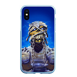 Чехол iPhone XS Max матовый Iron Maiden: Mummy, цвет: 3D-голубой