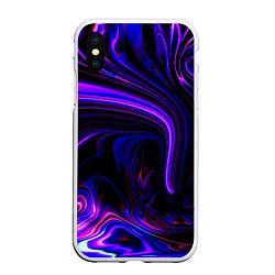 Чехол iPhone XS Max матовый Цветные разводы, цвет: 3D-белый