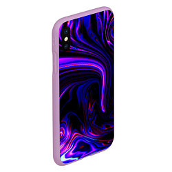 Чехол iPhone XS Max матовый Цветные разводы, цвет: 3D-сиреневый — фото 2