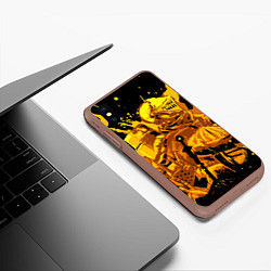 Чехол iPhone XS Max матовый Dark Souls: Gold Knight, цвет: 3D-коричневый — фото 2