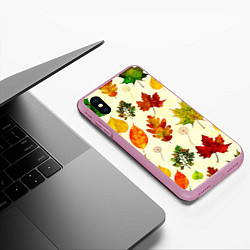 Чехол iPhone XS Max матовый Осень, цвет: 3D-розовый — фото 2