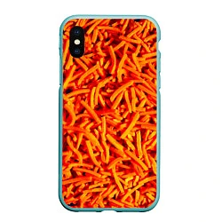 Чехол iPhone XS Max матовый Морковь, цвет: 3D-мятный