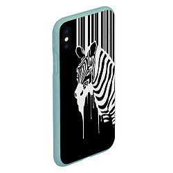 Чехол iPhone XS Max матовый Жидкая зебра, цвет: 3D-мятный — фото 2
