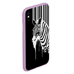 Чехол iPhone XS Max матовый Жидкая зебра, цвет: 3D-сиреневый — фото 2