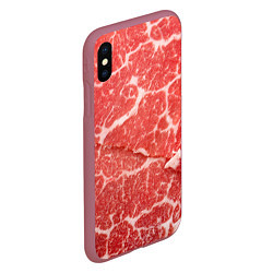 Чехол iPhone XS Max матовый Кусок мяса, цвет: 3D-малиновый — фото 2