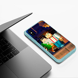 Чехол iPhone XS Max матовый Minecraft Men's, цвет: 3D-мятный — фото 2