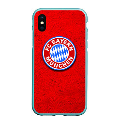 Чехол iPhone XS Max матовый Bayern FC, цвет: 3D-мятный