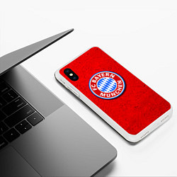 Чехол iPhone XS Max матовый Bayern FC, цвет: 3D-белый — фото 2