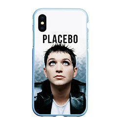 Чехол iPhone XS Max матовый Placebo: Brian Molko, цвет: 3D-голубой