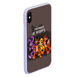 Чехол iPhone XS Max матовый Five Nights At Freddy's, цвет: 3D-светло-сиреневый — фото 2