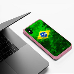 Чехол iPhone XS Max матовый Бразилия, цвет: 3D-малиновый — фото 2