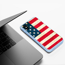 Чехол iPhone XS Max матовый США, цвет: 3D-голубой — фото 2