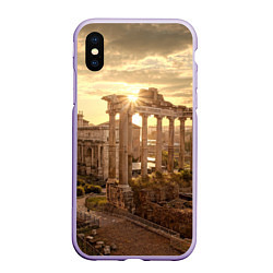 Чехол iPhone XS Max матовый Римское солнце, цвет: 3D-светло-сиреневый