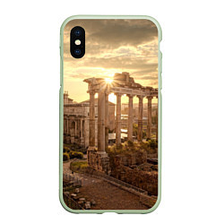 Чехол iPhone XS Max матовый Римское солнце, цвет: 3D-салатовый