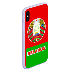 Чехол iPhone XS Max матовый Belarus Patriot, цвет: 3D-светло-сиреневый — фото 2