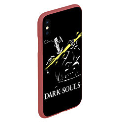 Чехол iPhone XS Max матовый Dark Souls, цвет: 3D-красный — фото 2