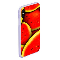 Чехол iPhone XS Max матовый Арбуз, цвет: 3D-светло-сиреневый — фото 2