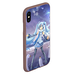 Чехол iPhone XS Max матовый Hatsune Miku, цвет: 3D-коричневый — фото 2