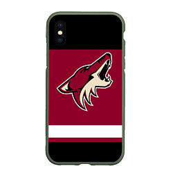 Чехол iPhone XS Max матовый Arizona Coyotes, цвет: 3D-темно-зеленый