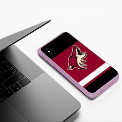 Чехол iPhone XS Max матовый Arizona Coyotes, цвет: 3D-сиреневый — фото 2