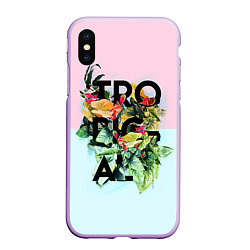 Чехол iPhone XS Max матовый Tropical Art, цвет: 3D-сиреневый