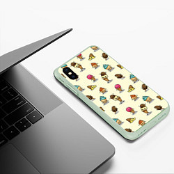 Чехол iPhone XS Max матовый Мороженое с характером, цвет: 3D-салатовый — фото 2