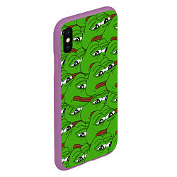 Чехол iPhone XS Max матовый Sad frogs, цвет: 3D-фиолетовый — фото 2