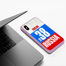 Чехол iPhone XS Max матовый Russia: from 38, цвет: 3D-сиреневый — фото 2