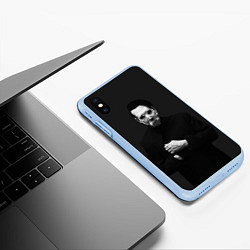 Чехол iPhone XS Max матовый Marilyn Manson, цвет: 3D-голубой — фото 2